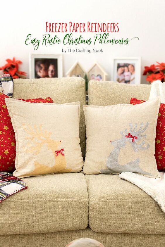 easy rustic christmas pillowcases with freezer paper