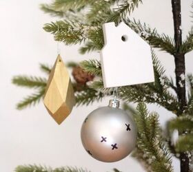 faceted gold wood ornaments