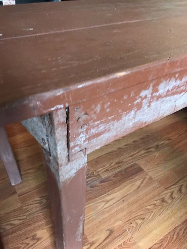 old table gets a weathered paint style flip
