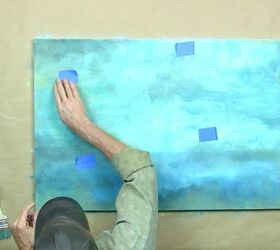 create easy abstract canvas art using a stencil
