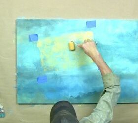 create easy abstract canvas art using a stencil