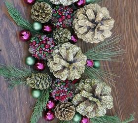 gold gilded pine cones glittered 4 ways