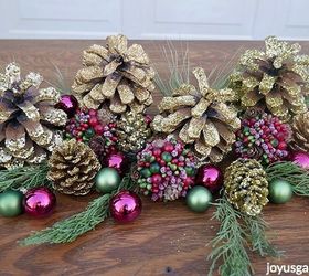 Gold Gilded Pine Cones Glittered 4 Ways