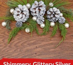 shimmery glittery silver pine cone diy