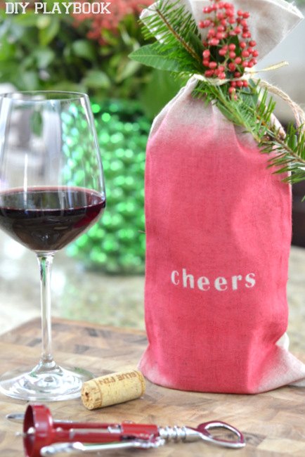 saco de vinho personalizado como um presente de anfitri de frias