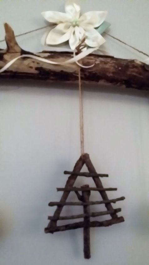 christmas decor branch sticks wall hanger