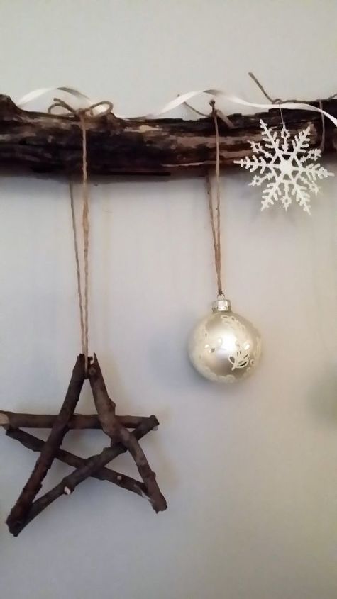 christmas decor branch sticks wall hanger