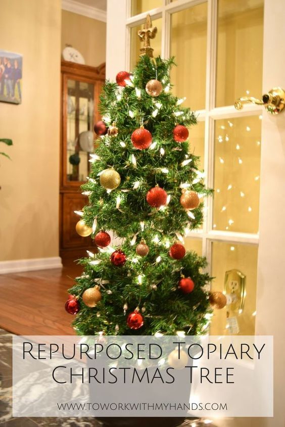 repurposed topiary christmas tree