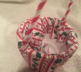 how to make bird s nest christmas ornaments from trash, Fold fabric to the inside