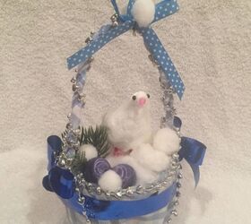 how to make bird s nest christmas ornaments from trash, Even a Blue Christmas can be festive