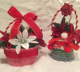 how to make bird s nest christmas ornaments from trash, Flower Baskets are Christmassy too