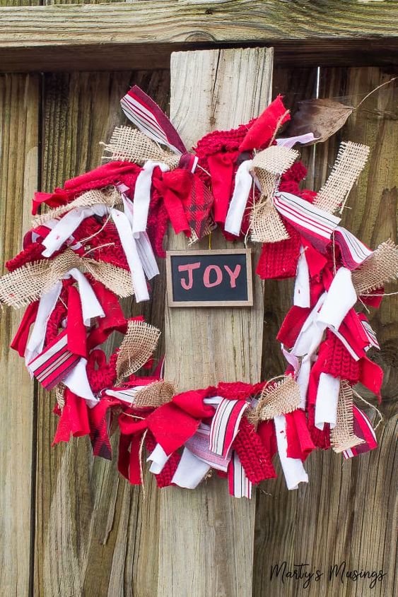 s 25 christmas wreath ideas you don t want to miss this year, Creative Christmas Rag Wreath