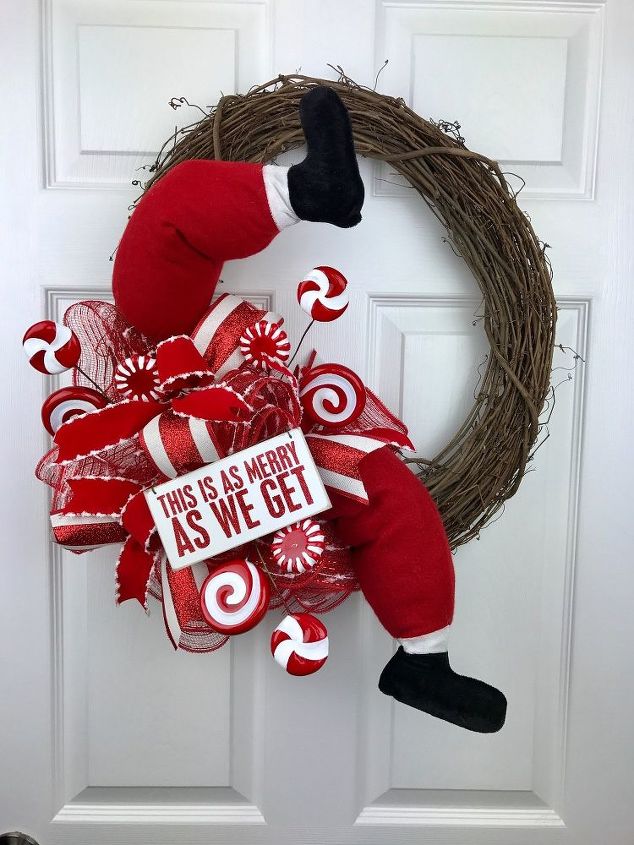 s 25 christmas wreath ideas you don t want to miss this year, Hilarious Santa s Legs Wreath