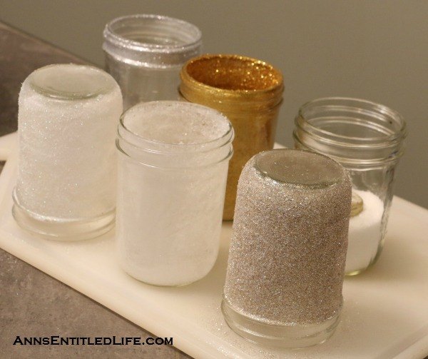 holiday candle glitter jars