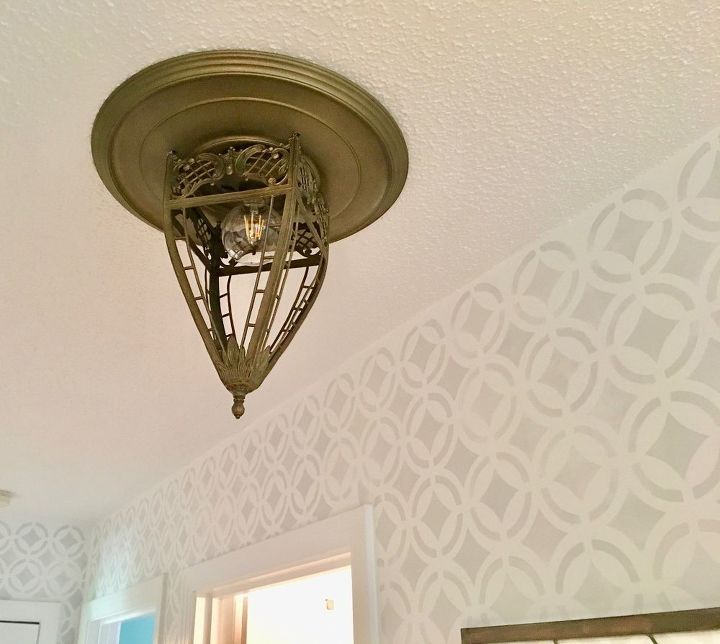 stenciled hallway finally finished