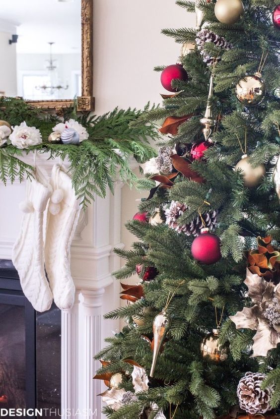 adding cheer to the family room with a slim christmas tree
