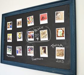 s treasure these 15 photo projects for years to come, Add A Velcro Chalkboard Photo Wall Display
