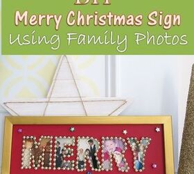 diy merry christmas sign using family photos