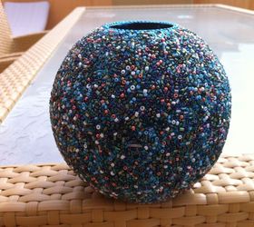 s these amazing vase ideas will blow your guests away, Adhere glass beads over glass
