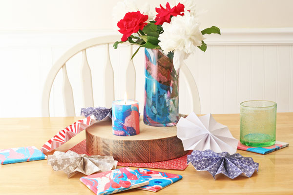 s these amazing vase ideas will blow your guests away, Marbleize with nail polish