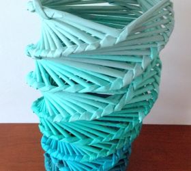 s these amazing vase ideas will blow your guests away, Twist newspaper into an ombre vessel