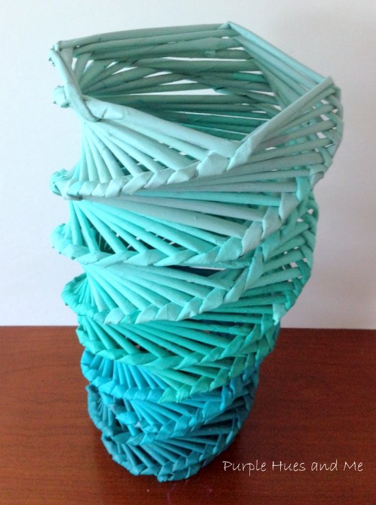 s these amazing vase ideas will blow your guests away, Twist newspaper into an ombre vessel