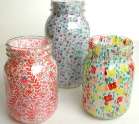 s these amazing vase ideas will blow your guests away, Cover mason jars in fabric