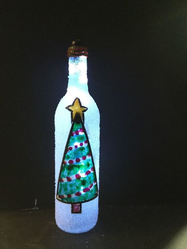 botella de navidad iluminada