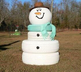 s 30 different ways to diy an adorable snowman this winter, Stack tires on top of each other
