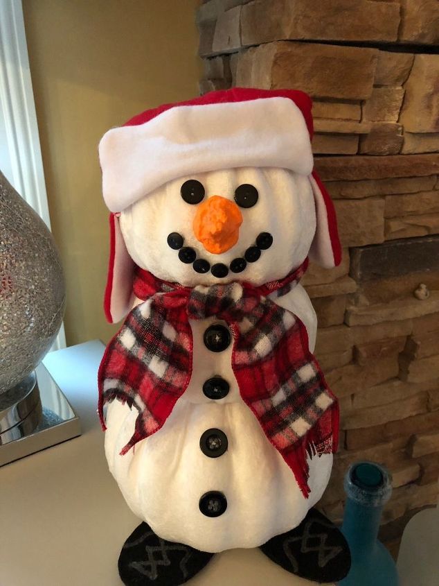 s 30 different ways to diy an adorable snowman this winter, Cover pumpkins in white fabric