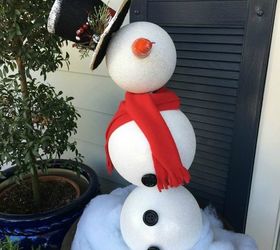 s 30 different ways to diy an adorable snowman this winter, Dress up oversized ornaments
