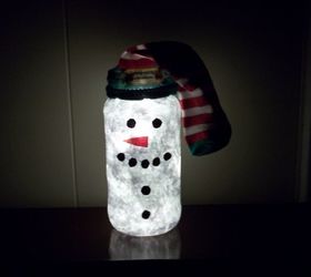 s 30 different ways to diy an adorable snowman this winter, Light up a decoupaged mason jar