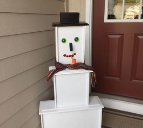 s 30 different ways to diy an adorable snowman this winter, Screw three old drawers together