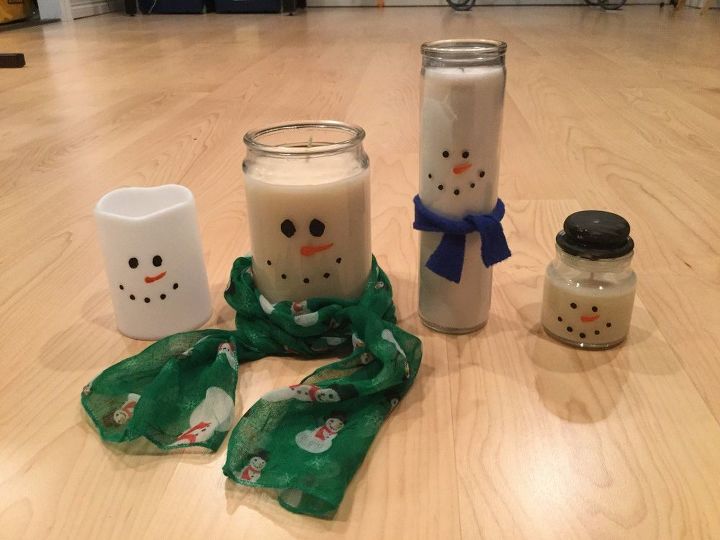 s 30 different ways to diy an adorable snowman this winter, Make a set of snowman candles