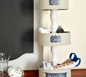 s the newest diy space saving storage ideas to keep your home organized, Cookie Tins Into A Tiered Stand