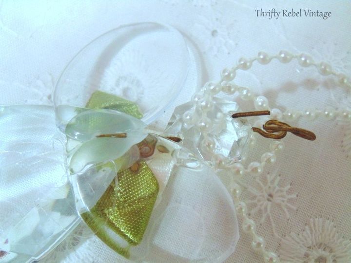 adornos de ngeles de cristal de araa reutilizados