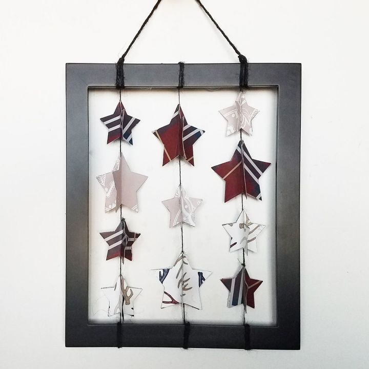 3d star upcycled framed garland