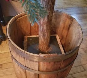a rustic barrel christmas tree