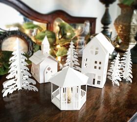 diy christmas village made from posterboard