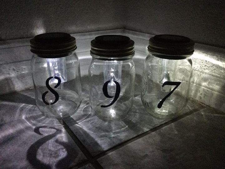 s the 25 most viewed mason jar projects on hometalk in 2017, Light Up Address Numbers