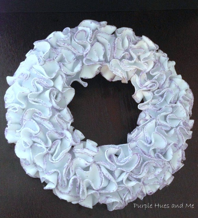 ruffled foam sheets and glitter christmas wreath diy