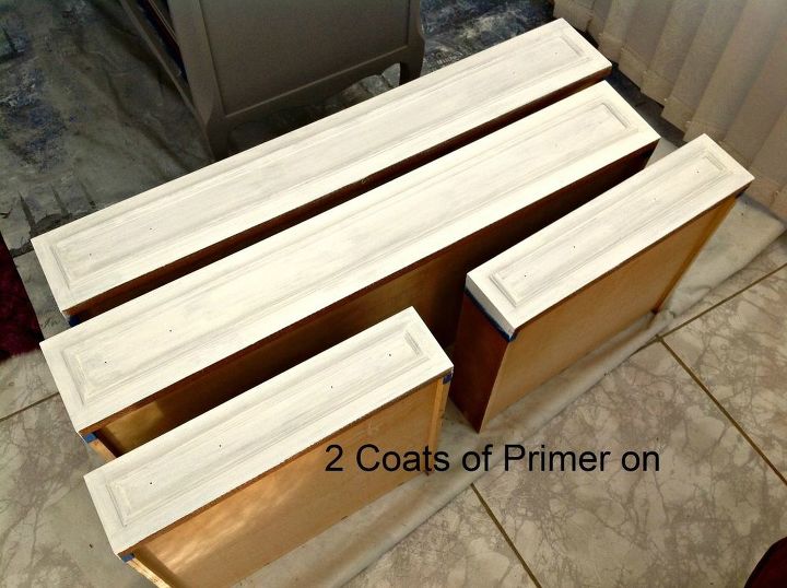 how to use silver wax on painted furniture, 2 coats of Chalk White Applied