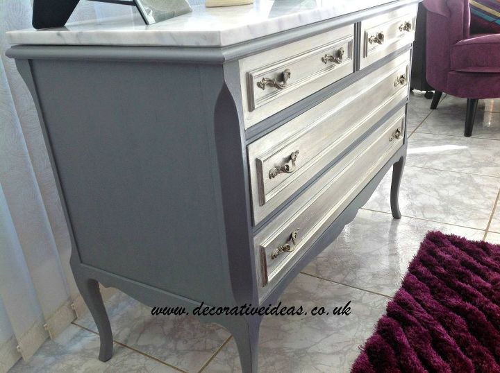 how to use silver wax on painted furniture, AFTER with silver wax applied and varnished