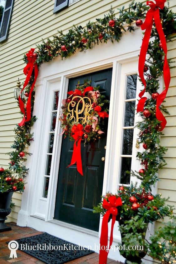 a christmas welcome front door holiday decor