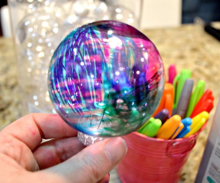 diy sharpie marbled ornaments