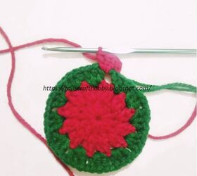 christmas themed crochet coaster