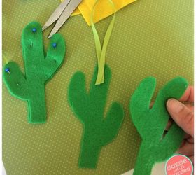don t be a prick diy felt cactus christmas tree ornaments, Cut two cacti from felt fabric