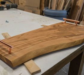 wine stained live edge serving board