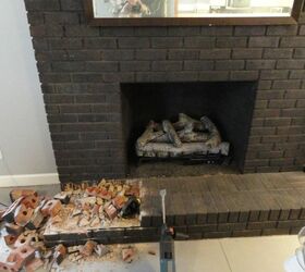 the saga of the truly ugly fireplace, Dismantling the hearth