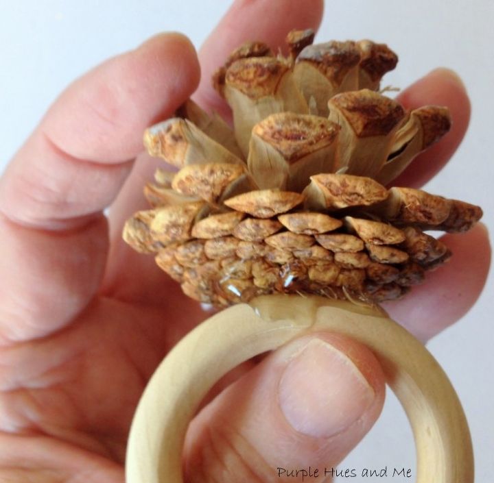 bleached pinecones napkin rings and more